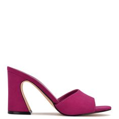 Unah Heeled Slide Sandals - Nine West Dark Pink Sandals, Mule Sneakers, Purple Suede, Wide Calf Boots, Pink Heels, Pink Suede, Slingback Sandal, Nine West Shoes, Calf Boots