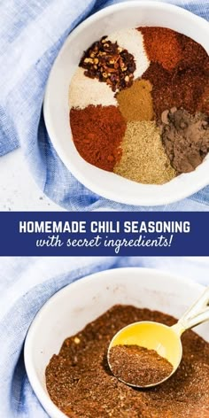 homemade chili seasoning with secret ingredients in a bowl