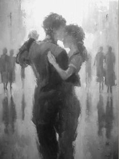 a painting of two people hugging each other in the rain with text overlay that reads mind mom