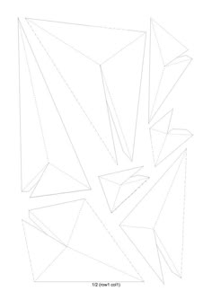 an abstract drawing with lines and shapes in the shape of rectangles on white paper