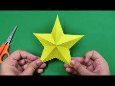 paper stars / origami stars tutorial - YouTube Pepper Craft, Origami Stella, Art And Craft Paper, Paper Folding Crafts, Origami Star, Paper Craft Videos, Star Paper, Diy And Crafts Sewing