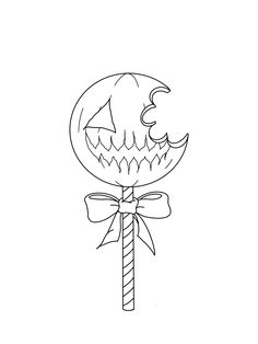 a drawing of a lollipopo on a stick