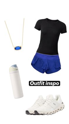 Clothes from lululemon, shoes are on clouds, necklace is Kendra Scott, water bottle is from owala Lululemon Shoes, Outfit Inspo For Summer, Prep Outfits, Outfits To Wear To School, Simple Outfits For School, Lululemon Outfits, Outfit Layout, Casual Preppy Outfits