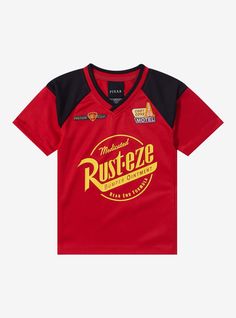 a red and black shirt with the words rust - eze on it's chest