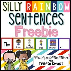 the silly rainbow sentence bundle for first grade and second grade students to use in their classroom