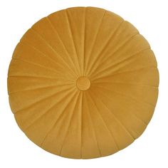 a round yellow cushion on a white background with no people around it or in the photo