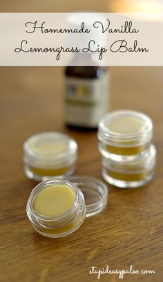 Homemade Vanilla Lemongrass Lip Balm | stupideasypaleo.com #naturalskin #DIY #homemade Tiki Torches, Diy Cosmetics