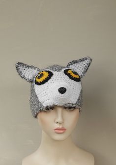 "Winter Beanie Hat, Wolf Hat, Crochet Animal Hat, Gift for Him, For Animal Lovers, From Woodland, Unisex Adults, For Teens, Florfanka If you are looking for a fun hat for the winter and you like animals, then maybe you will like the hat in the shape of a wolf's head? Beautiful hat for teens and unisex adults.  Perfect for forest lovers! It fits a head circumference of approx. 22-22.5\" (56-57 cm). Hand wash in lukewarm water (30o C), dry flat. Handmade with love in a smoke-free house. Ready to ship. Please check dimensions carefully. Due to lighting conditions and monitor settings, colors may appear slightly different, than they are. Items are described to the best of my knowledge. I do not try to mislead customers or misrepresent my items. If any error occurs in a description, it is not i Wolf Hat Crochet, Crochet Animal Hat, Wolf Hat, Crochet Animal Hats, Fun Hat, Winter Beanie Hat, Crochet Animal, Animal Hats, Winter Hats Beanie