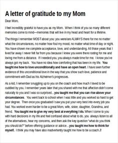 a letter to someone from their mom that is in the middle of an email message