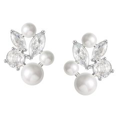 PRICES MAY VARY. ➤ Bridal earrings feature a cluster of cubic zirconias in a flattering design. The added pearl below brings a touch of traditional elegance.This pearl earrings are a popular choice for bridal parties, they are really stylish and easy to wear. A fabulous piece of wedding jewellery for brides, bridesmaids, and the mother of the bride. 【Size】: Pearl Studs Measure 0.59 inches(1.5cm) high, 0.59 inches(1.5cm)wide. It's light weight and comfortable for wearing. NOTE: manual measured, there will be a little different. 【Material】: Finest AAAAA Cubic Zirconia for Lustrous Pearl and Diamond-like Brilliance; Safe for Sensitive Ears, Hypoallergenic, Nickel-Free, Lead-Free. 【Elegant Present For Her】:Beautifully Packaged;Great gift to treat yourself or for bridal, girlfriend, wife, daugh White Bridal Earrings With Pearl Charm And Cubic Zirconia, Elegant Pearl Embellished Cubic Zirconia Earrings, Round Pearl Earrings Nickel-free For Weddings, Pear-shaped Cubic Zirconia Pearl Earrings, Round Pearl Clip-on Earrings For Anniversary, Pearl Wedding Earrings, Pearl Cluster Earrings, Formal Jewelry, Pearl Earrings Wedding