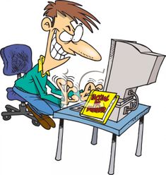 a man sitting at a desk with a computer