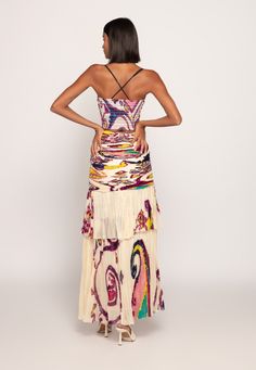 Editor's Note Dress to impress in this paisley print, hand micro-pleated two-tier maxi dress. It features a fitted body and adjustable straps for a flattering and customizable look. Gala Gonzalez, Emmanuelle Alt, Leandra Medine, Maxi Dress Pattern, Guest Attire, Dress Crafts, Pleated Maxi Dress, Pleated Maxi, Pleated Midi Dress