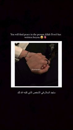 two people holding hands with the words you will find peace in the person's faith