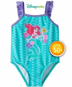 Brand New With Tags Disney One Piece Swimsuit Ariel Little Mermaid Infant Girls Size 0-3 Months Green With Purple Trim Ruffle on Spaghetti Straps UPF 50+ Fully Lined Machine Washable From Smoke Free Home Listing and template services provided by inkFrog Ariel Swimsuit, Ariel Baby, Disney Princess Sofia, Little Mermaid Ariel, Baby Mermaid, Infant Girls, Ariel The Little Mermaid, Baby & Toddler Clothing, Little Mermaid