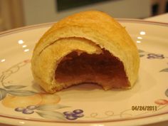 a piece of bread sitting on top of a plate