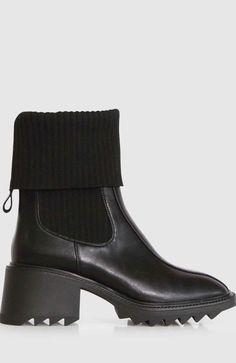 The Perfect Illusion Knit Boot is a cosy update of the classic Chelsea boot with an extra chunky rib sock-like panel that can be worn up or folded down to ensure you can stay comfy no matter what outfit you're wearing. Do Not Wash Do Not Bleach Do Not Dry Clean Wipe With Damp Cloth Specialist Leather Clean Recommended Perfect Illusion, Knit Boot, Boho Men, Cowhide Bag, Linen Fashion, Knit Boots, Rounded Square, Boho Leather, Chelsea Boot