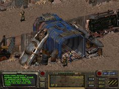 a screenshot of a computer game showing an old machine in the middle of nowhere