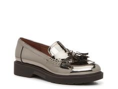 Marc Fisher Johnie Loafer - Free Shipping | DSW Pewter Loafers Outfit, New Balance Style, Loafers Outfit, Converse Style, Pewter Metal, Marc Fisher, Active Wear Outfits, Journee Collection, Sling Back