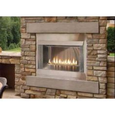 White Mountain Hearth by Empire Outdoor Stainless Steel Firebox 36 White Mountain Hearth by Empire - Flush Front, Refractory Liner-OP36FB2MF Vent Free Gas Fireplace, Natural Gas Fireplace, Stainless Steel Hood, Outdoor Gas Fireplace, Free Gas, Outdoor Fireplaces, Traditional Fireplace, Contemporary Fireplace, Gas Logs