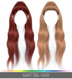 two different colored wigs with long, wavy hair on each side and the same length