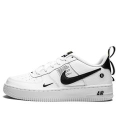 Step out in style with the Nike Air Force 1 '07 LV8 Utility. This trendy sneaker draws inspiration from the logomania trend with its multiple Swoosh symbols on the pebbled leather upper. Military influence is adapted to this lifestyle classic with a nylon tongue and deconstructed label layered underneath a lateral Swoosh. Additional branding on a multi-loop system appears on the heel. The midsole conceals a hidden Air Unit and the concentric circle outsole offers court-inspired traction. (AF1/SN Ultra Mini Ugg, Converse Comme Des Garcons, Sneakers Drawing, Garcons Converse, Comme Des Garcons Converse, Pretty Sneakers, Sneaker Culture, Converse Run Star Hike, Nike Air Force One