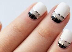 Ombré and striping tape Striping Tape Nail Art, Striped Nails, Her Nails, Get Nails, Nails And Makeup