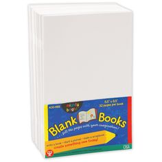 the blank book is white and has four different pages on each side, including one for children