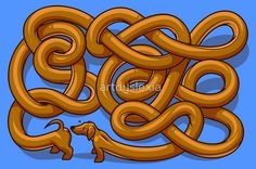 an image of a snake and dog in the shape of a maze or intertwined knot