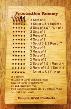 a wooden board with instructions for how to play the game