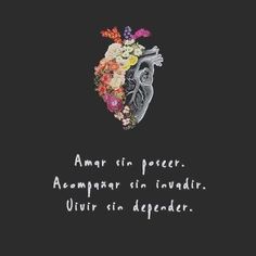 an embroidered heart with flowers on it and the words, amar in peser