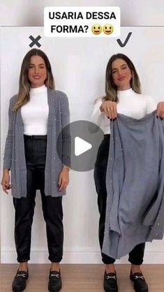 Instagram video by 🦋Lya Maniero 🍀 • Jun 6, 2024 at 7:28 PM How To Style A Cardigan, Umgestaltete Shirts, How To Wear Shirt, Buff Headwear