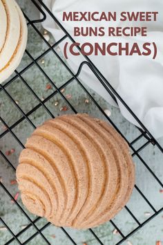 mexican sweet buns recipe conchas on a cooling rack