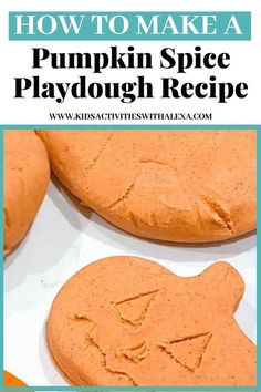 pumpkin spice playdough recipe with text overlay