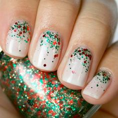 Holiday Nails Easy, Christmas Nail Designs Easy, Christmas Nails Diy, Christmas Nail Art Easy, Unghie Nail Art, Holiday Nail Designs, Christmas Nail Art Designs