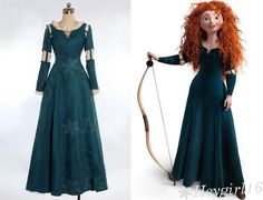 Newly Top Dark Green Brave Princess Merida Cosplay Costume Brave Princess Merida, Disney Cosplay Ideas, Cosplay Disney