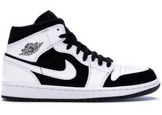 Check out the Jordan 1 Mid White Black available on StockX Air Jordan 1 Mid White, Black Nike Sneakers, Jordan 1 Mid White, Jordan Shoes Girls, Black Shoes Men, Black Jordans, Nike Air Jordan 1 Mid, Nike Shoes Jordans, Nike Air Shoes