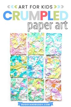 the crumpled paper art project is an easy and fun activity for kids to do with