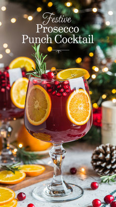 "Elevate your holiday celebrations with this delightful Festive Prosecco  Punch Cocktail Recipe! Bursting with the flavors of pear and cranberry,  this refreshing drink is perfect for Thanksgiving and Christmas gatherings.  Ideal for brunch or as a standout addition to your Christmas dinner menu,  this cocktail combines sparkling Prosecco with zesty citrus for a festive  twist!" Cranberry Pear Cocktail, Christmas Cocktail By The Pitcher, Holiday Cocktail Punch Recipes, Prosecco Cranberry Holiday Drink, Cranberry And Champagne Drink, Festive Cranberry Cocktails, Easy Thanksgiving Dinner For A Crowd, Cranberry Orange Prosecco Cocktail, Christmas Theme Cocktails Party Drinks