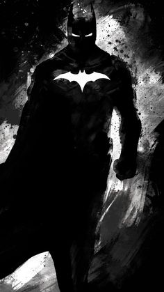 a black and white painting of a batman