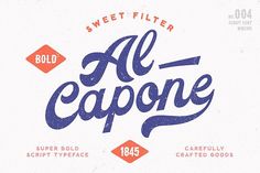 an all capone type logo with the words,'sweet filterr bold font and color