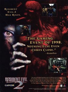 an advertisement for resident evil 2, the game that has been released in 1994 and is now