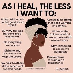 a poster with the words as i heal, the less i want to know about it