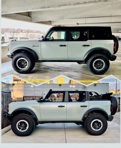 two pictures of the same vehicle in different stages