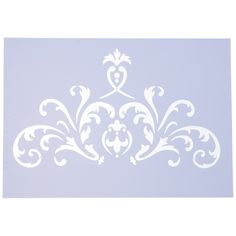 a white tiara on a light blue background