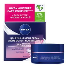 Nivea Visage Rich Regenerating Night Care 1.7 Oz Product Overview Nivea Visage Rich Regenerating Night Care Features Overnight Moisture - Lightweight, non-greasy skin cream enriched with Shea Butter and moisturizing antioxidants for hydration all night long Replenishing Action - Help to protect your skin from environmental stressors overnight with our face cream for women that leaves skin looking healthy and beautiful Nourishing Formula - This fast-absorbing face moisturizer nourishes deeply and helps replenish the skins natural moisture barrier at night Method of Application - Gently massage the face lotion into cleansed skin before going to bed. Discontinue use if skin irritation develops or increases. Details Brand: Nivea Visage Item Form: Cream Active Ingredients: almond oil,capric tri Nivea Night Cream, Nivea Skin Care Products, Nivea Cream, Best Night Cream, Greasy Skin, Night Care, Night Time Skin Care Routine, Face Lotion, Night Cream