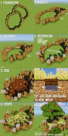 a bunch of different types of trees and plants in minecraft with instructions on how to build them