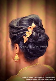 Reception Hairstyle, Indian Bun Hairstyles, Kannada Bride, Telugu Bride, Tamil Bride, Wedding Bun Hairstyles, Bridal Bun, Bridal Braids