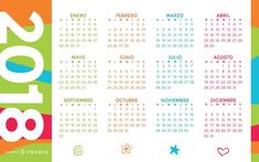 a calendar with different colors and numbers on it