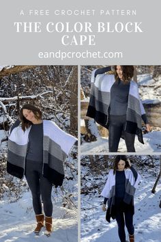 the color block cape is an easy and stylish way to wear it in winter