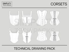 the technical drawing pack for corsets